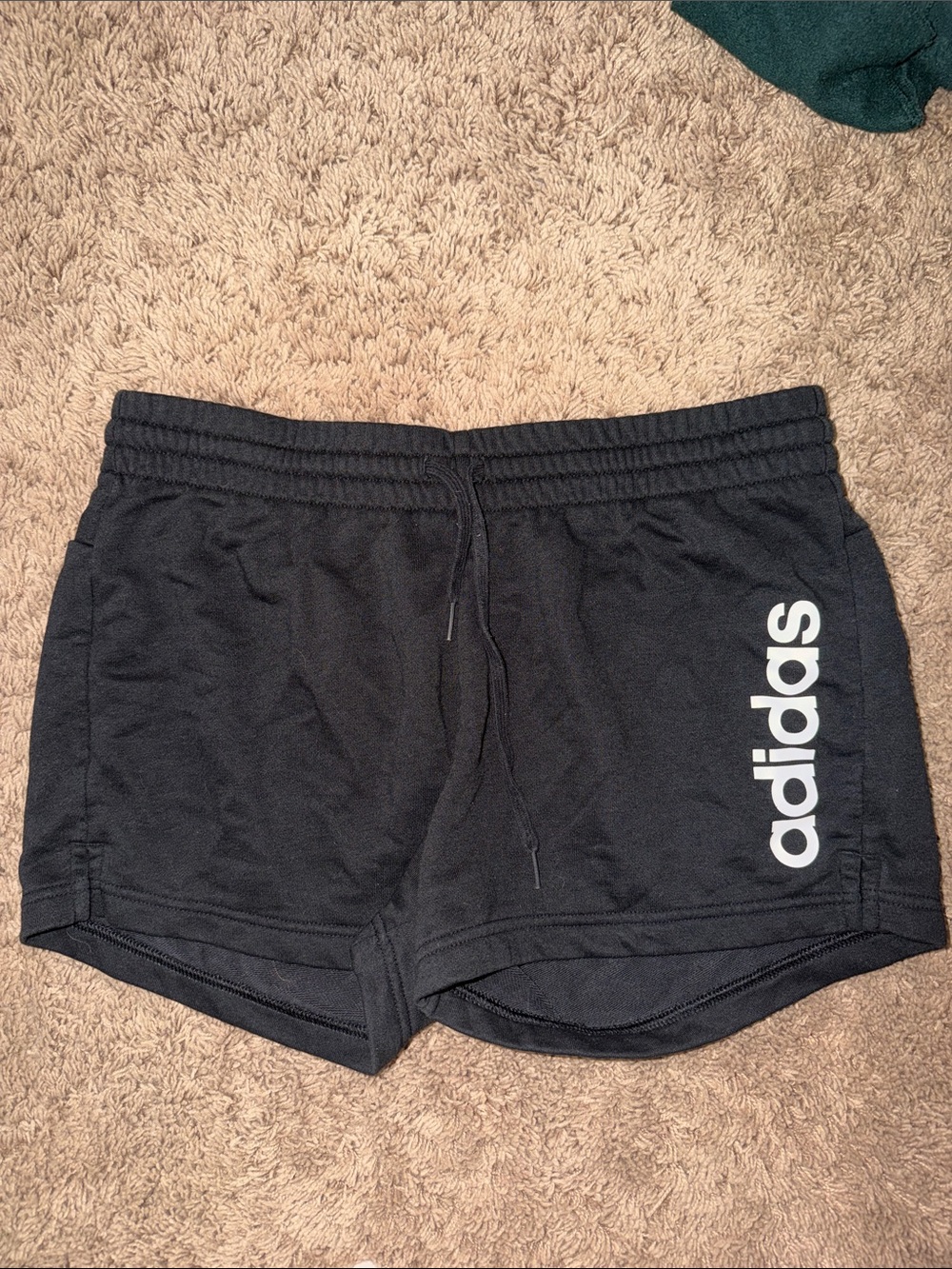 adidas Black Women's Athletic Shorts with White Logo